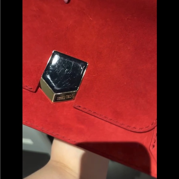 Red suede Lockett shoulder bag with GHW - Picture 4 of 6